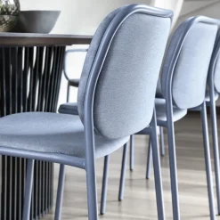 Viadurini Living Moderne Stühle-Gepolsterter Küchenstuhl aus Stoff und Metall Made in Italy 2 Stück - Sangria