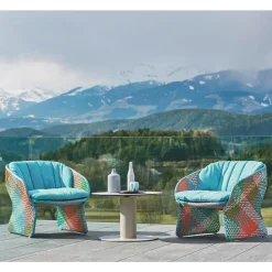 Varaschin Sessel Rattan-Gepolsterter Outdoor Lounge Sessel aus Kunstfaser - Maat von