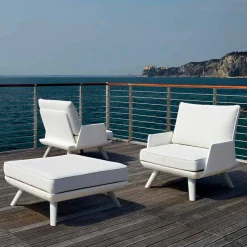 Myyour Stoffsessel-Gepolsterter Outdoor-Sessel in weißem und modernem Design - Samurai von