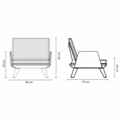Myyour Stoffsessel-Gepolsterter Outdoor-Sessel in weißem und modernem Design - Samurai von