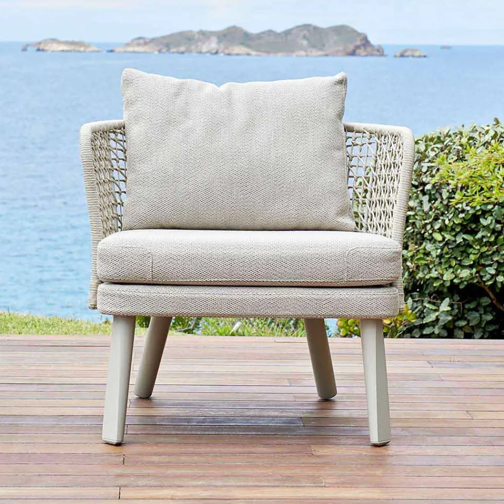 Varaschin Stoffsessel-Gepolsterter Outdoor-Sessel aus Metall und Stoff Emma