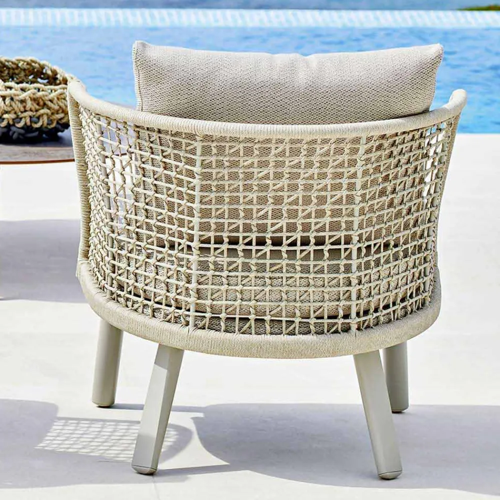 Varaschin Stoffsessel-Gepolsterter Outdoor-Sessel aus Metall und Stoff Emma