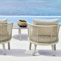 Varaschin Stoffsessel-Gepolsterter Outdoor-Sessel aus Metall und Stoff Emma