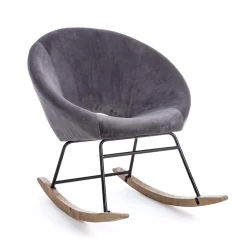 Viadurini Living Skandinavische Sessel-Gepolsterter Schaukelsessel Samteffekt Skandinavisches Design - Pippy