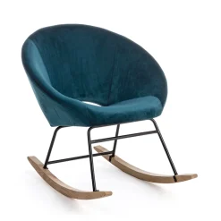 Viadurini Living Skandinavische Sessel-Gepolsterter Schaukelsessel Samteffekt Skandinavisches Design - Pippy