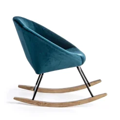 Viadurini Living Skandinavische Sessel-Gepolsterter Schaukelsessel Samteffekt Skandinavisches Design - Pippy