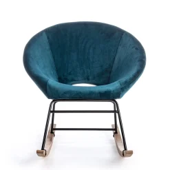 Viadurini Living Skandinavische Sessel-Gepolsterter Schaukelsessel Samteffekt Skandinavisches Design - Pippy