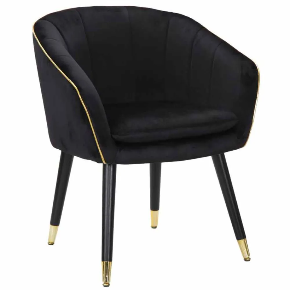 Viadurini Living Moderne Sessel-Gepolsterter Sessel aus Stoff und Holz für Wohnzimmer, modernes Design - Maddy