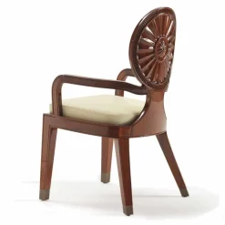 Viadurini Living Klassische Stühle-Gepolsterter Stuhl mit Armlehnen aus glattem Holz Nicole,luxury Design