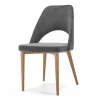 Viadurini Living Moderne Stühle-Gepolsterter Stuhl mit Untergestell aus Eschenholz, hergestellt in Italien – Lorenza