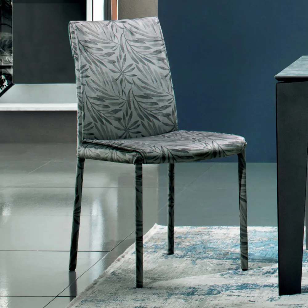 Viadurini Living Moderne Stühle-Gepolsterter und mit Stoff gepolsterter Stuhl, hergestellt in Italien, 4-teilig – Monnalisa