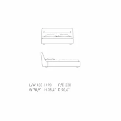 Viadurini Night Design Polsterbetten-Gepolstertes Designer-Doppelbett von Sleepway, hergestellt in Italien