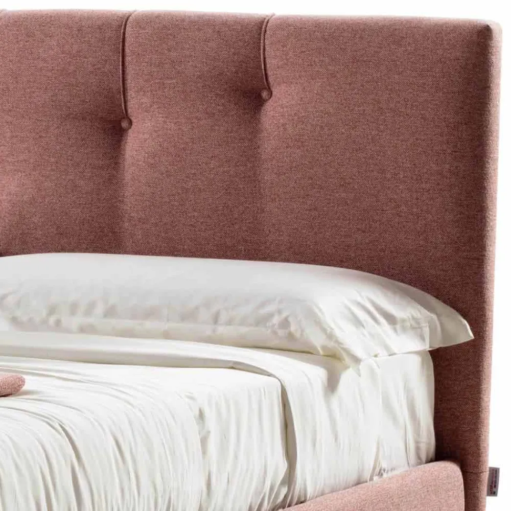 Viadurini Night Design Maßgeschneiderte Möbel|Polsterbetten-Gepolstertes Doppelbett aus Stoff mit Box Made in Italy - Maske