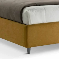 Viadurini Night Design Maßgeschneiderte Möbel|Polsterbetten-Gepolstertes Doppelbett aus Stoff mit Box Made in Italy - Maske