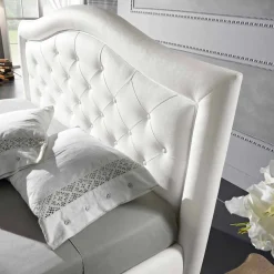 Viadurini Night Design Polsterbetten-Gepolstertes Doppelbett aus Kunstleder mit Aufbewahrungsbox 160x190/200 cm Agly