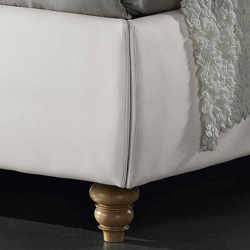 Viadurini Night Design Polsterbetten-Gepolstertes Doppelbett aus Kunstleder mit Aufbewahrungsbox 160x190/200 cm Agly