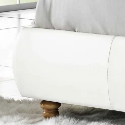 Viadurini Night Design Polsterbetten-Gepolstertes Doppelbett aus Kunstleder mit Aufbewahrungsbox 160x190/200 cm Agly