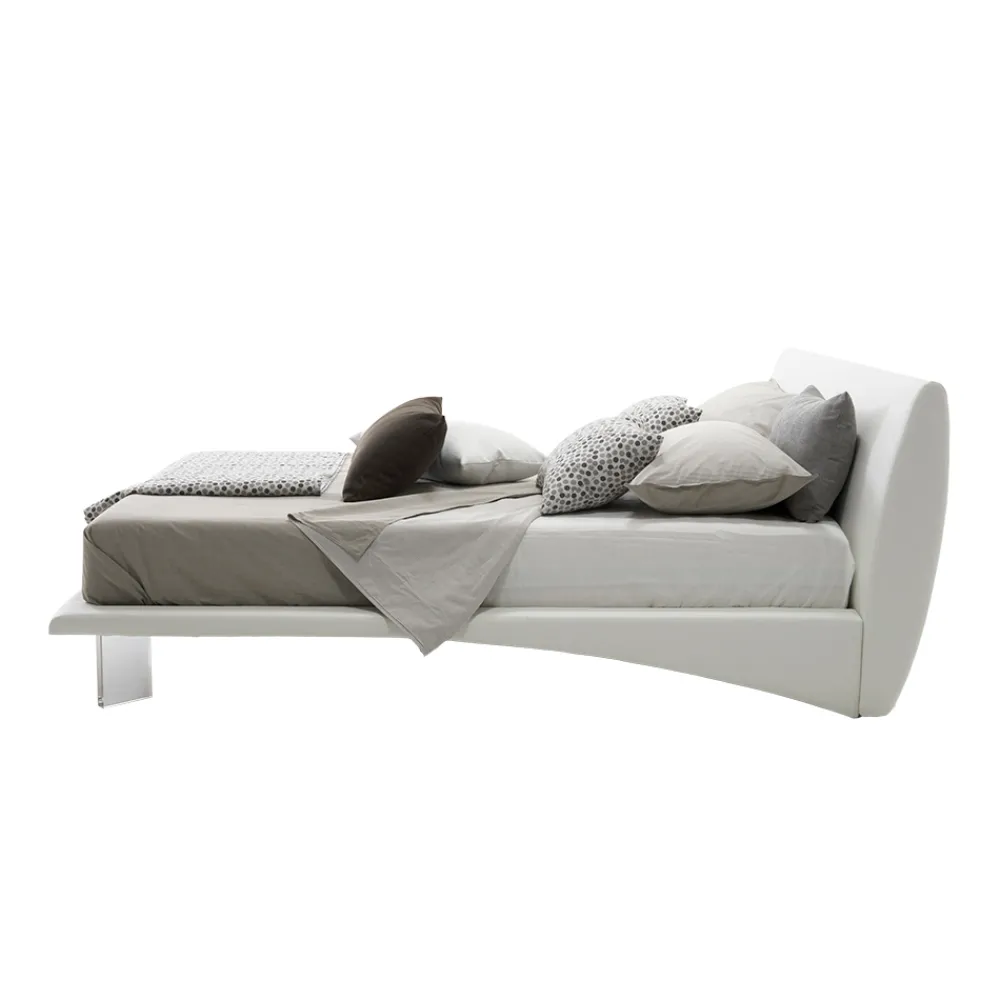 Viadurini Night Design Maßgeschneiderte Möbel|Polsterbetten-Gepolstertes Doppelbett aus Kunstleder oder Stoff Made in Italy - Armonica