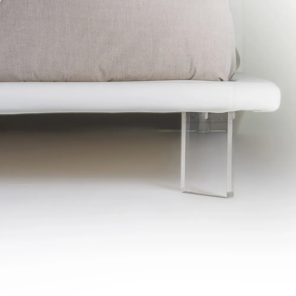 Viadurini Night Design Maßgeschneiderte Möbel|Polsterbetten-Gepolstertes Doppelbett aus Kunstleder oder Stoff Made in Italy - Armonica