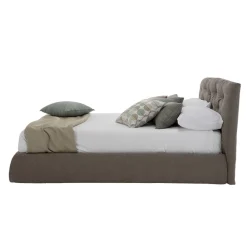 Viadurini Night Design Maßgeschneiderte Möbel|Polsterbetten-Gepolstertes Doppelbett mit Box aus Kunstleder oder Stoff Made Italy - Nasenpolster