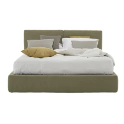 Viadurini Night Design Maßgeschneiderte Möbel|Polsterbetten-Gepolstertes Doppelbett mit Box aus Ecoleather-Stoff Made in Italy - Desert