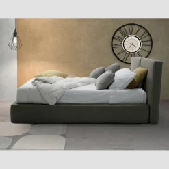 Viadurini Night Design Maßgeschneiderte Möbel|Polsterbetten-Gepolstertes Doppelbett mit Box aus Ecoleather-Stoff Made in Italy - Desert