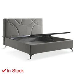 Viadurini Night Design Maßgeschneiderte Möbel|Polsterbetten-Gepolstertes Doppelbett mit Aufbewahrungsbox Made in Italy - Sonnenblume