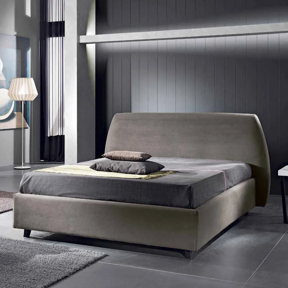 Viadurini Night Design Polsterbetten-Gepolstertes Doppelbett mit Aufbewahrungsbox 160x190/200 Reby