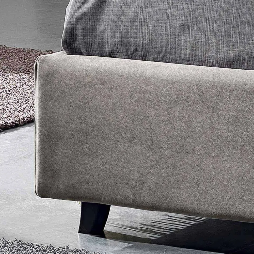 Viadurini Night Design Polsterbetten-Gepolstertes Doppelbett mit Aufbewahrungsbox 160x190/200 Reby