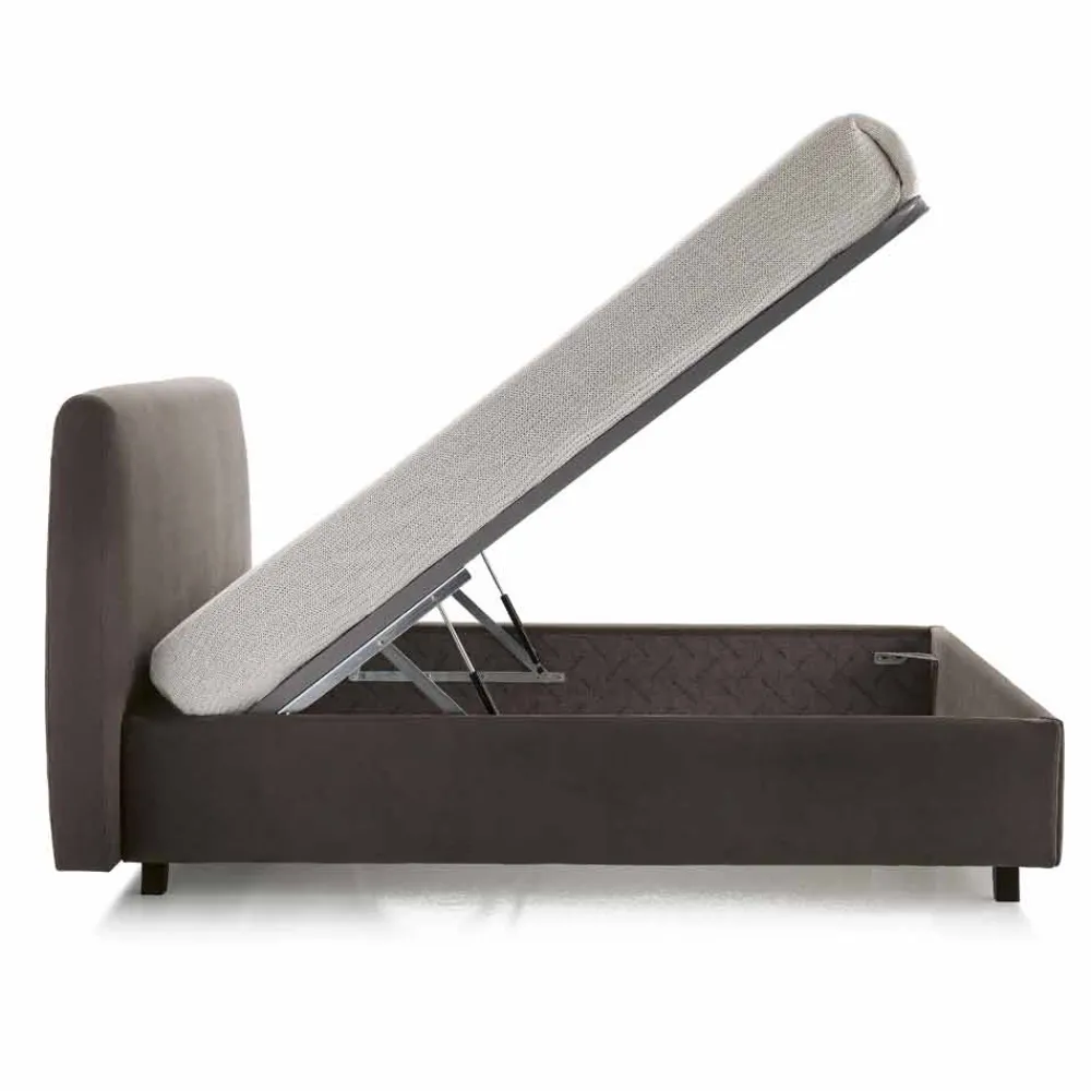 Viadurini Night Design Polsterbetten-Gepolstertes Doppelbett mit Aufbewahrungsbox 160x190/200 Reby