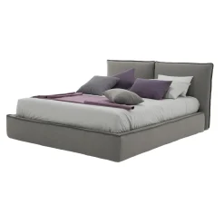 Viadurini Night Design Maßgeschneiderte Möbel|Polsterbetten-Gepolstertes Doppelbett mit Kommode aus Kunstleder oder Stoff – Notre Dame