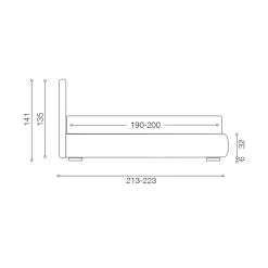 Viadurini Night Design Maßgeschneiderte Möbel|Polsterbetten-Gepolstertes Doppelbett mit Stoffbehälter - Belle