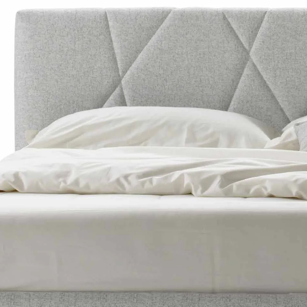 Viadurini Night Design Maßgeschneiderte Möbel|Polsterbetten-Gepolstertes Doppelbett mit Box aus Stoff Made in Italy - Ciottolino