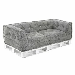 Viadurini Italian Sofas Moderne Sofas-Gepolstertes Zweisitzer-Ethnosofa aus Patchworkstoff und Holzfaser
