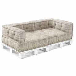 Viadurini Italian Sofas Moderne Sofas-Gepolstertes Zweisitzer-Ethnosofa aus Patchworkstoff und Holzfaser