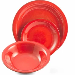 Viadurini Kitchen Teller Set-Geschirr mit farbigen Tellern 18 Stück in modernem Steinzeug - Abruzzen