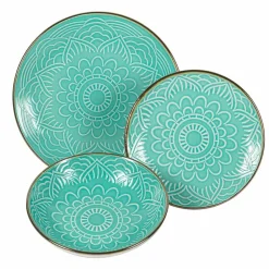 Viadurini Kitchen Teller Set-Geschirrservice in Hartdolomitgrau, Hellblau oder Blau 18 Stück - Arabisch