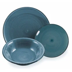Viadurini Kitchen Teller Set-Geschirrservice in harten Dolomitblautönen 18-teilig - Abruzzen