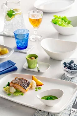 Viadurini Kitchen Teller Set-Geschirrset aus weißem Porzellan 23 Teile Modernes und elegantes Design - Nalah