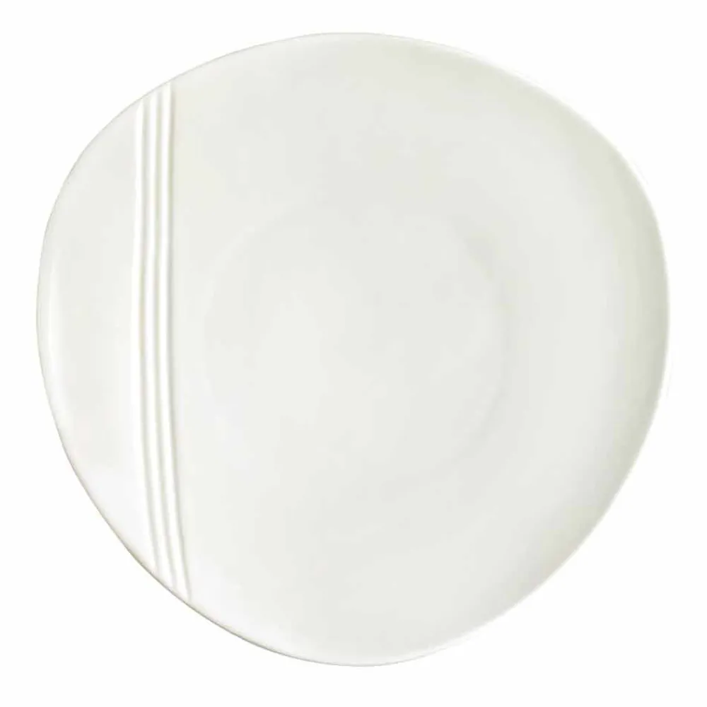 Viadurini Kitchen Teller Set-Geschirrset aus weißem Porzellan 23 Teile Modernes und elegantes Design - Nalah