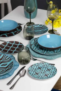 Viadurini Kitchen Teller Set-Geschirrset Porzellan Farbiges Porzellan Modern 18 Pieces - Timesquare