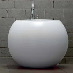 Viadurini Bathroom Bidet-Geschliffenes kugelförmiges Bidet aus farbiger Keramik Fanna