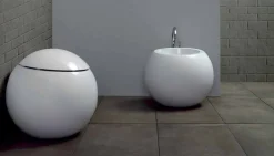 Viadurini Bathroom Bidet-Geschliffenes kugelförmiges Bidet aus farbiger Keramik Fanna