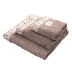Viadurini Textile Handtücher-Gesichts- und Gästetücher und Badetuch aus Baumwolle Terry und Armonia Lace - Frollo