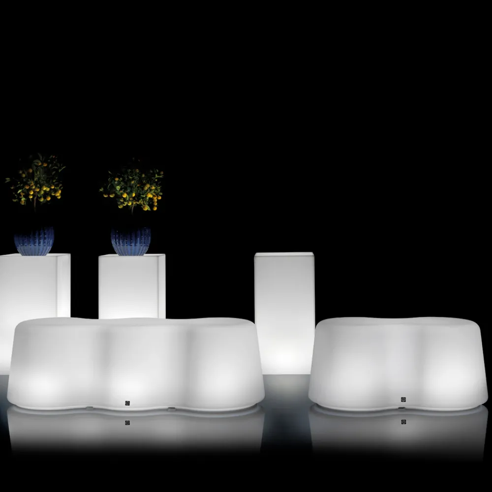 Viadurini in the Garden Lichtmöbel-Gewellte Außenbank aus Polyethylen Made in Italy - Brenda