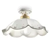 Ferroluce Vintage Deckenleuchten-Gewellte und handdekorierte und bemalte Keramik-Deckenlampe - Belluno