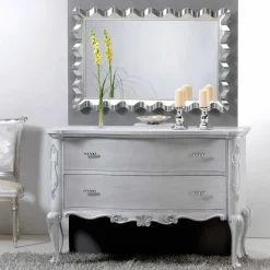 Viadurini Living Wandspiegel-Glamour Wandspiegel mit Spiegelrahmen mit Perlenrand Lane