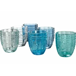 Viadurini Kitchen Gläser Set-Glas Service Wassergläser mit Arabescato Dekoration 12 Stück - Schraube