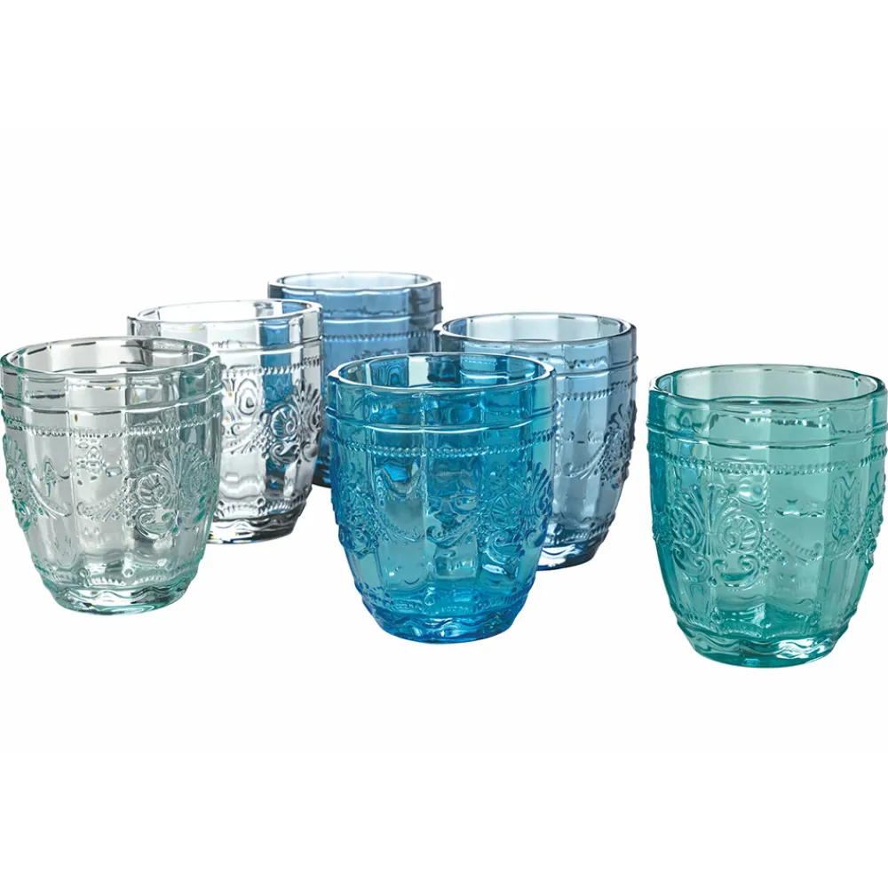 Viadurini Kitchen Gläser Set-Glas Service Wassergläser mit Arabescato Dekoration 12 Stück - Schraube