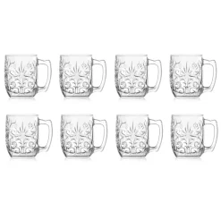 Viadurini Kitchen Italienisches Kristallgeschirr-Glastasse für Moscow Mule in verziertem Öko-Kristall 8 Stück - Destino